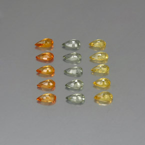 캐럿 천연 멀티컬러 사파이어 보석, 배 모양, 5.1×3 mm, VVS-VS