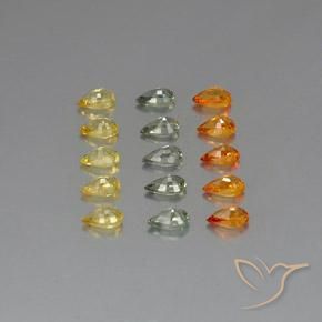 3.88캐럿 천연 멀티컬러 사파이어 보석, 배 모양, 4.9×3 mm, VVS
