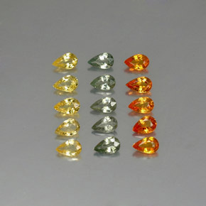 3.58캐럿 천연 멀티컬러 사파이어 보석, 배 모양, 4.9×3.1 mm, VVS-VS