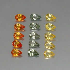 3.58캐럿 천연 멀티컬러 사파이어 보석, 배 모양, 4.9×3.1 mm, VVS-VS