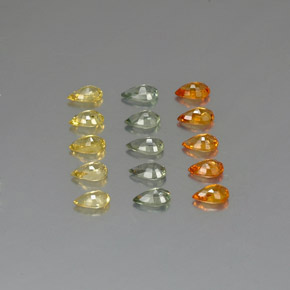 3.58캐럿 천연 멀티컬러 사파이어 보석, 배 모양, 4.9×3.1 mm, VVS-VS