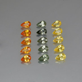 4.20캐럿 천연 멀티컬러 사파이어 보석, 배 모양, 4.9×3.1 mm, VVS-VS