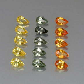 4.20캐럿 천연 멀티컬러 사파이어 보석, 배 모양, 4.9×3.1 mm, VVS-VS