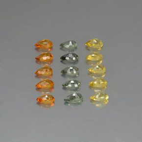 4.20캐럿 천연 멀티컬러 사파이어 보석, 배 모양, 4.9×3.1 mm, VVS-VS