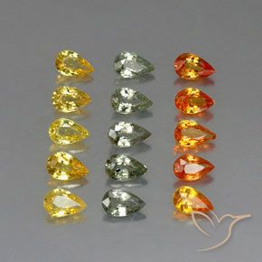 4.05캐럿 천연 멀티컬러 사파이어 보석, 배 모양, 4.9×3 mm, VVS-VS