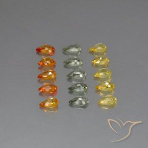 4.05캐럿 천연 멀티컬러 사파이어 보석, 배 모양, 4.9×3 mm, VVS-VS
