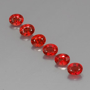 캐럿 천연 레드 오렌지 사파이어 보석, 타원형 컷, 4.6×3.7 mm, VVS-VS