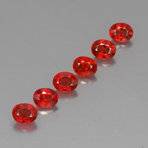 캐럿 천연 레드 오렌지 사파이어 보석, 타원형 컷, 4.6×3.7 mm, VVS-VS