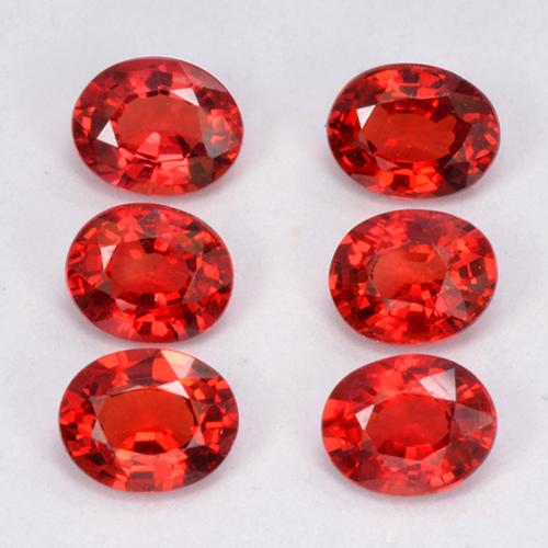 1.95캐럿 천연 레드 오렌지 사파이어 보석, 타원형 컷, 4.5×3.6 mm, VVS-VS
