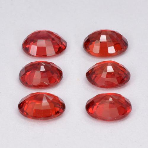 1.95캐럿 천연 레드 오렌지 사파이어 보석, 타원형 컷, 4.5×3.6 mm, VVS-VS