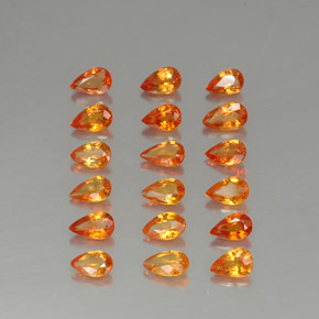 캐럿 천연 옐로우 오렌지 사파이어 보석, 배 모양, 4.9×3 mm, VVS-VS