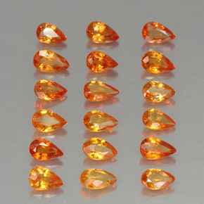 캐럿 천연 옐로우 오렌지 사파이어 보석, 배 모양, 4.9×3 mm, VVS-VS