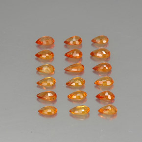 캐럿 천연 옐로우 오렌지 사파이어 보석, 배 모양, 4.9×3 mm, VVS-VS