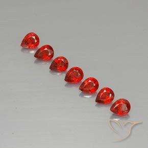 1.97캐럿 천연 밝은 빨간색 사파이어 보석, 배 모양, 4.5×3.5 mm, VVS-VS