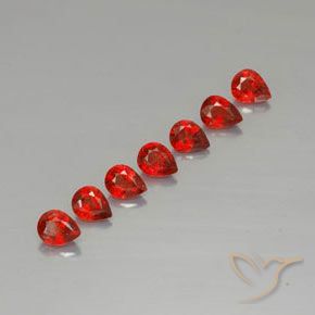 1.97캐럿 천연 밝은 빨간색 사파이어 보석, 배 모양, 4.5×3.5 mm, VVS-VS