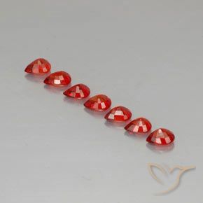 1.97캐럿 천연 밝은 빨간색 사파이어 보석, 배 모양, 4.5×3.5 mm, VVS-VS