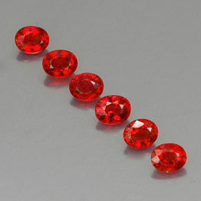 캐럿 천연 레드 오렌지 사파이어 보석, 타원형 컷, 4.6×3.8 mm, VVS-VS
