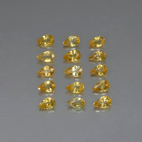 캐럿 천연 골든 옐로우 사파이어 보석, 배 모양, 4.9×3 mm, VVS-VS