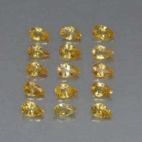 캐럿 천연 골든 옐로우 사파이어 보석, 배 모양, 4.9×3 mm, VVS-VS