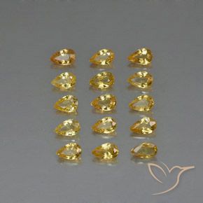 4.27캐럿 천연 미디엄 골든 사파이어 보석, 배 모양, 4.8×3.2 mm, VVS-VS