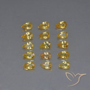 3.73캐럿 천연 미디엄 라이트 골든 사파이어 보석, 배 모양, 4.9×3.2 mm, VVS-VS