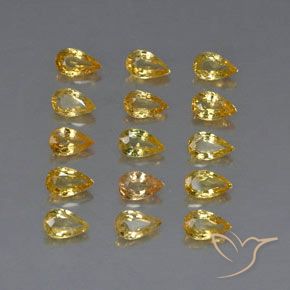 3.73캐럿 천연 미디엄 라이트 골든 사파이어 보석, 배 모양, 4.9×3.2 mm, VVS-VS