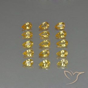 3.68캐럿 천연 미디엄 골든 사파이어 보석, 배 모양, 4.9×3.1 mm, VVS-VS