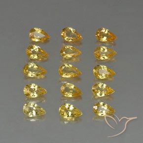3.68캐럿 천연 미디엄 골든 사파이어 보석, 배 모양, 4.9×3.1 mm, VVS-VS