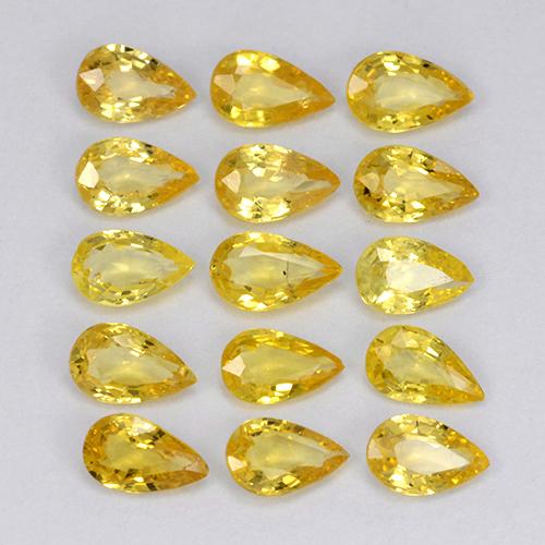 3.26캐럿 천연 옐로우 사파이어 보석, 배 모양, 4.7×3 mm, VVS-VS