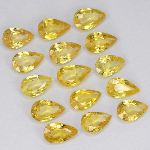 3.26캐럿 천연 옐로우 사파이어 보석, 배 모양, 4.7×3 mm, VVS-VS