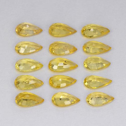 3.26캐럿 천연 옐로우 사파이어 보석, 배 모양, 4.7×3 mm, VVS-VS