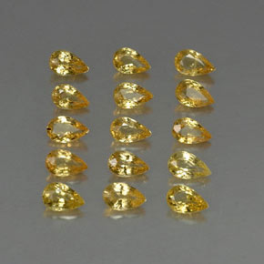 캐럿 천연 골든 옐로우 사파이어 보석, 배 모양, 5×3.1 mm, VVS-VS