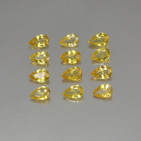 캐럿 천연 골든 옐로우 사파이어 보석, 배 모양, 4.9×3 mm, VVS-VS