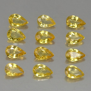 캐럿 천연 골든 옐로우 사파이어 보석, 배 모양, 4.9×3 mm, VVS-VS