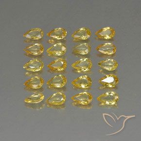 4.30캐럿 천연 옐로우 사파이어 보석, 배 모양, 4.7×3 mm, VVS-VS
