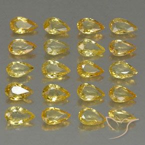 4.30캐럿 천연 옐로우 사파이어 보석, 배 모양, 4.7×3 mm, VVS-VS