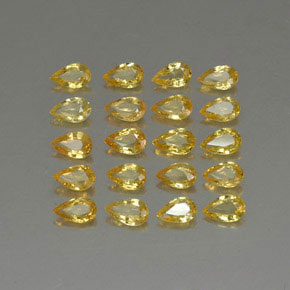 캐럿 천연 골든 옐로우 사파이어 보석, 배 모양, 4.9×3.1 mm, VVS-VS