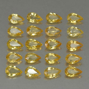 캐럿 천연 골든 옐로우 사파이어 보석, 배 모양, 4.9×3.1 mm, VVS-VS