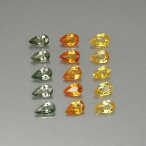 3.72캐럿 천연 멀티컬러 사파이어 보석, 배 모양, 5.1×3 mm, VVS-VS