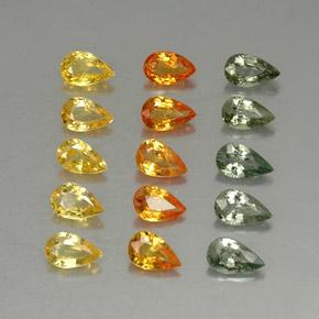 3.72캐럿 천연 멀티컬러 사파이어 보석, 배 모양, 5.1×3 mm, VVS-VS