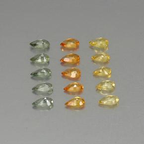 3.72캐럿 천연 멀티컬러 사파이어 보석, 배 모양, 5.1×3 mm, VVS-VS