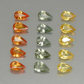 3.20캐럿 천연 멀티컬러 사파이어 보석, 배 모양, 4.9×3 mm, VVS-VS