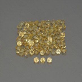 캐럿 천연 옐로우 사파이어 보석, 라운드 컷, 1.34 mm, VVS-VS