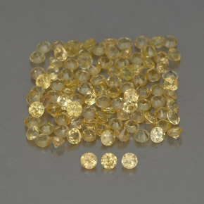 캐럿 천연 옐로우 사파이어 보석, 라운드 컷, 1.34 mm, VVS-VS