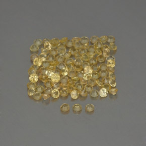 캐럿 천연 옐로우 사파이어 보석, 라운드 컷, 1.34 mm, VVS-VS