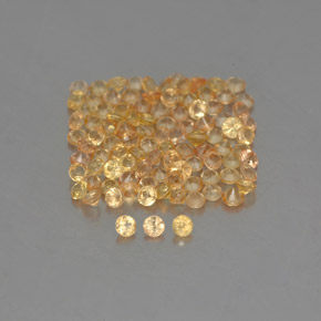캐럿 천연 골든 옐로우 사파이어 보석, 라운드 컷, 1.13 mm, VVS-VS