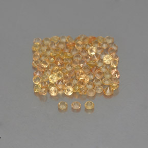 캐럿 천연 골든 옐로우 사파이어 보석, 라운드 컷, 1.13 mm, VVS-VS