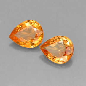 캐럿 천연 골든 오렌지 사파이어 보석, 배 모양, 6.1×4.9 mm, VS