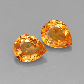 캐럿 천연 골든 오렌지 사파이어 보석, 배 모양, 6.1×4.9 mm, VS