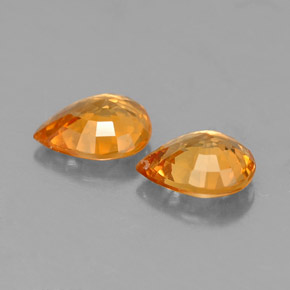 캐럿 천연 골든 오렌지 사파이어 보석, 배 모양, 6.1×4.9 mm, VS